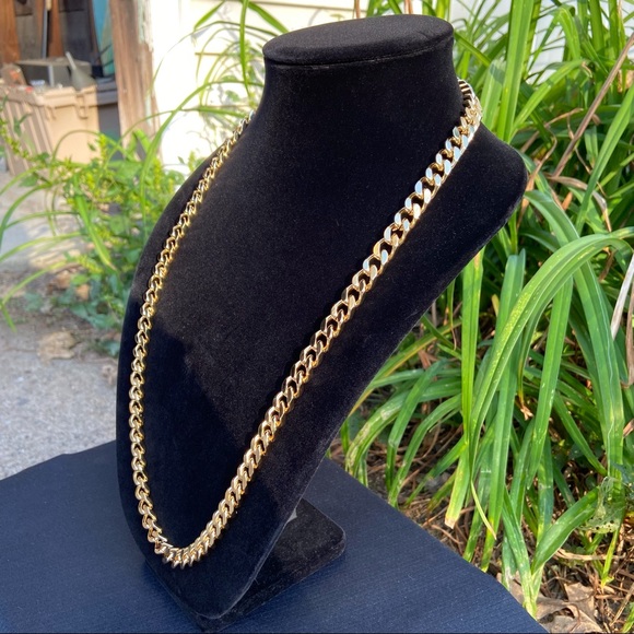 Gold chain 14k stamped Cuban 30in 10mm Box Style - Picture 4 of 5